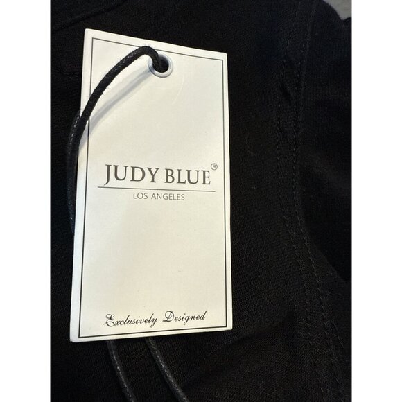 Judy Blue Womens Black Denim Jacket 3XL With Raw Hem & Button Front NWT - Picture 8 of 10